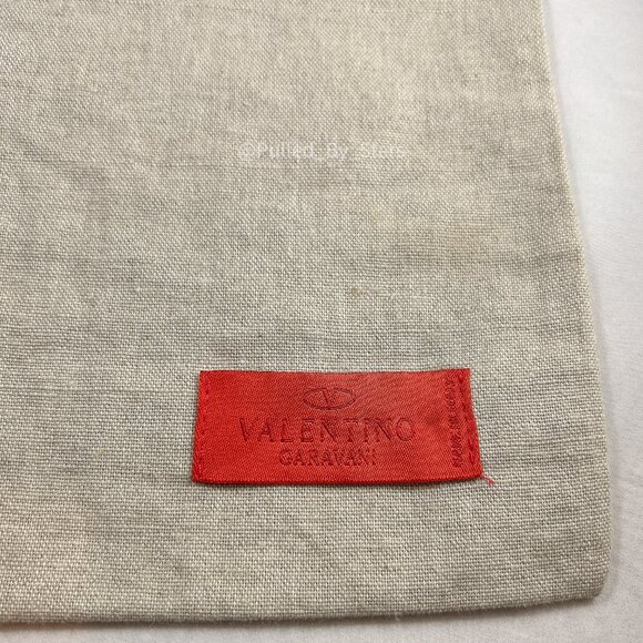 VALENTINO GARAVANI Beige Drawstring Dust Bag with Red Label 12" W x 12.5" L NWOT - Picture 6 of 9
